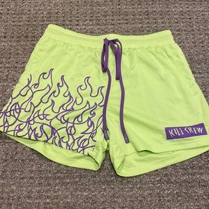 Kill crew lime green and purple shorts